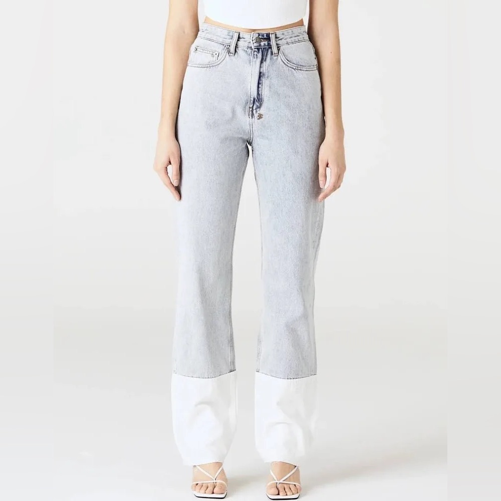 Womens Playback Muse Cuffed Straight Denim Jeans